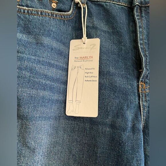 Seven7 Marilyn Boyfriend jeans relaxed high rise distressed size 12 Casual - Picture 3 of 7